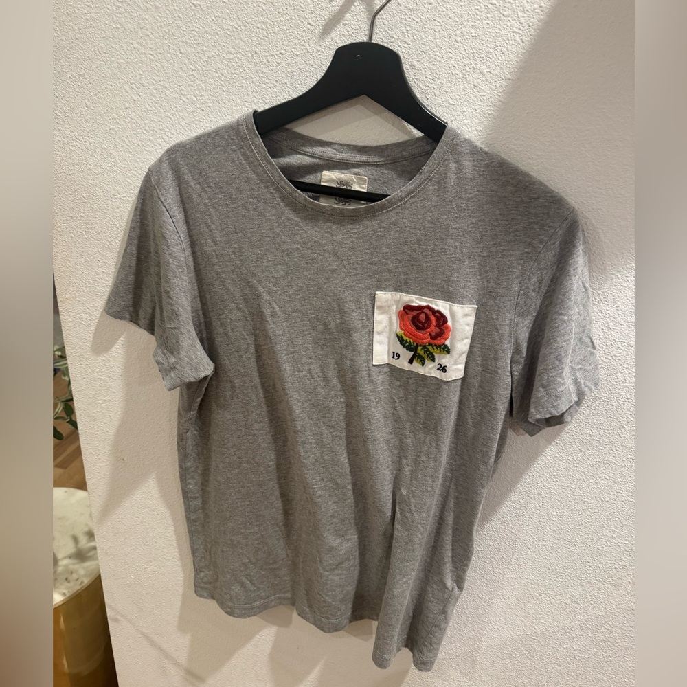 David Beckham Black Kent & Curwen rose patch T-Shirt - Size S
